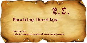 Masching Dorottya névjegykártya